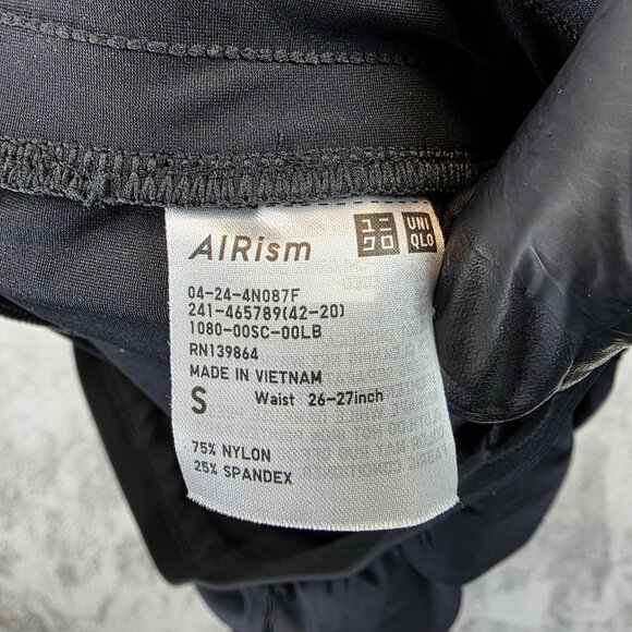 Uniqlo Airism Pants Womens Small Black Wide Leg Pull On UV Protection Stretch - Picture 9 of 11